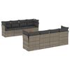 vidaXL 9 Hluta Gar&eth;s&oacute;fasett me&eth; Sessum Gr&aacute;r P&oacute;l&yacute;rattan