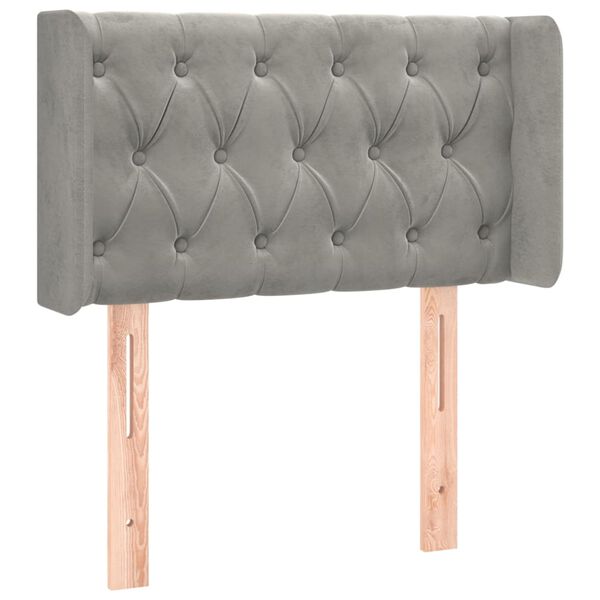 vidaXL LED H&ouml;f&eth;agafl 83x16x78/88 cm Lj&oacute;sgr&aacute;tt Flauel