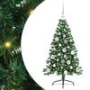 vidaXL Gervi fyrirfram l&yacute;stum j&oacute;latr&eacute; me&eth; 150 LED Gr&aelig;nn 120 cm PVC