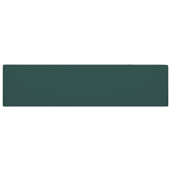 vidaXL Baðherbergisvaskur með Yfirfalli Postulín Dökkgrænn