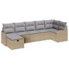 vidaXL Gar&eth;s&oacute;fa sett me&eth; p&uacute;&eth;i 7 pcs Drapplita&eth;ur Poly rattan