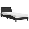 vidaXL R&uacute;m me&eth; D&yacute;nu Dover Svartur 90x190 cm Flauel