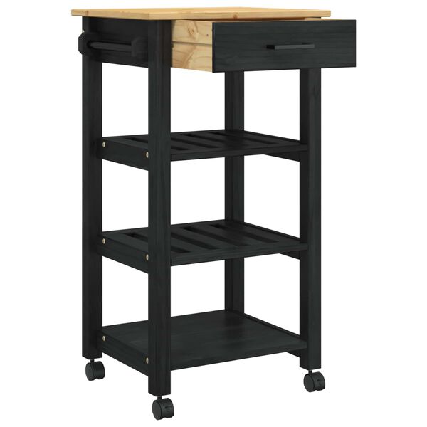 vidaXL Eldh&uacute;svagn Svartur 88,5 x 40 x 48 cm &THORN;&eacute;tt furutr&eacute;