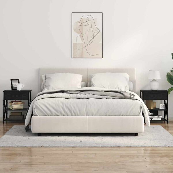 vidaXL Noat&ouml;flu sk&aacute;pur Svartur Eik 41 x 31 x 51 cm Samsettur vi&eth;ur