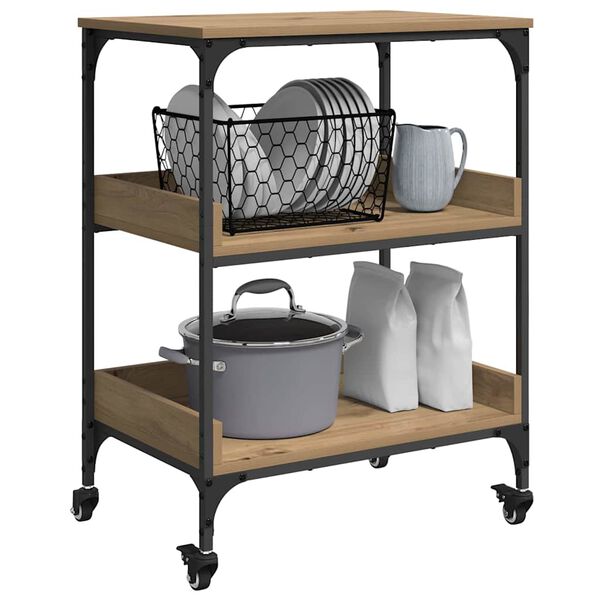 vidaXL Eldh&uacute;svagn Artisan Eik 60 x 41 x 80.5 cm Samsettur vi&eth;ur