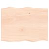 vidaXL Bor&eth;plata 80x60x2 cm &Oacute;me&eth;h&ouml;ndlu&eth; Gegnheil Eik N&aacute;tt&uacute;rul. Br&uacute;nir