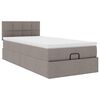 vidaXL Ottoman r&uacute;mgrind me&eth; d&yacute;nu Taupe 90x190 cm Efni