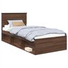 vidaXL Ramsv&iacute;k me&eth; h&ouml;fu&eth;gafl Br&uacute;nn eik 75 x 190 cm Samsettur vi&eth;ur