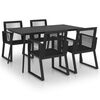 vidaXL 5 Parta &Uacute;tibor&eth;stofusett PVC Rattan Svart