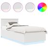 vidaXL Ramsv&iacute;k me&eth; LED r&aelig;mum Hv&iacute;tt 90 x 190 cm Samsettur vi&eth;ur