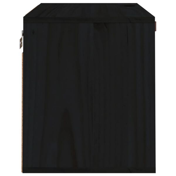 vidaXL Veggskápur Svartur 60x30x35 cm Gegnheil Fura