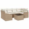 vidaXL S&oacute;fasett me&eth; p&uacute;&eth;i me&eth; geymslu 7 pcs Beige og krem p&oacute;l&yacute;rattan