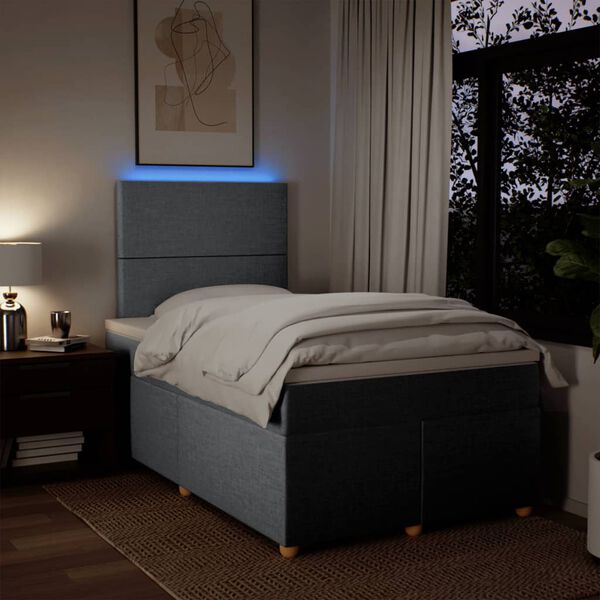 vidaXL H&oacute;lfa&eth; Springr&uacute;m Lj&oacute;sgr&aacute;tt 120x200 cm Tauefni