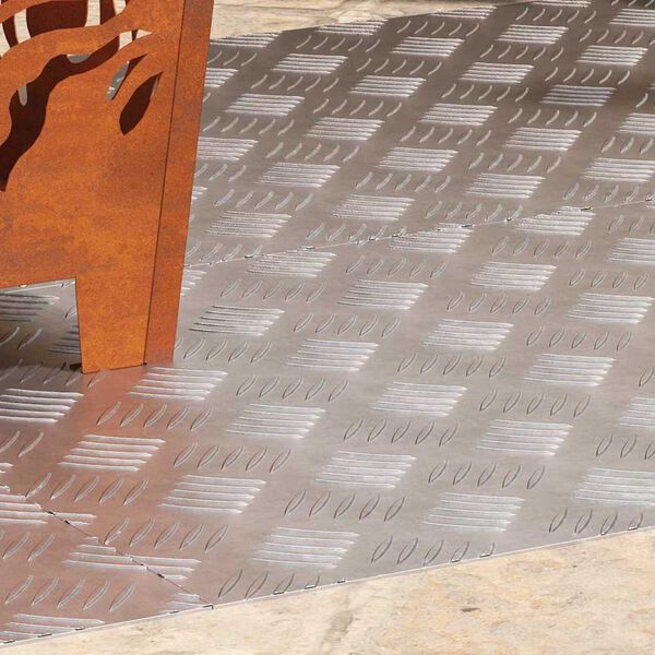 vidaXL Stigaplata R&eacute;tthyrningur 4 pcs Silfur 100 x 50 cm &Aacute;l