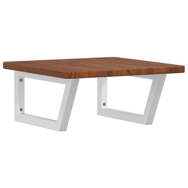 vidaXL Veggfest Handlaugarhilla St&aacute;l og Gegnheil Eik