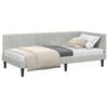 vidaXL Hornr&uacute;m ramma me&eth; h&ouml;fu&eth;gafl Lj&oacute;sgr&aacute;r 90 cm x 200 cm Flauel