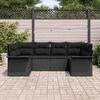 vidaXL Gar&eth;s&oacute;fa sett me&eth; p&uacute;&eth;i me&eth; geymslu 6 pcs Svartur Poly rattan