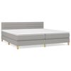 vidaXL H&oacute;lfa&eth; Springr&uacute;m me&eth; D&yacute;nu Lj&oacute;sgr&aacute;tt 200x200 cm Efni