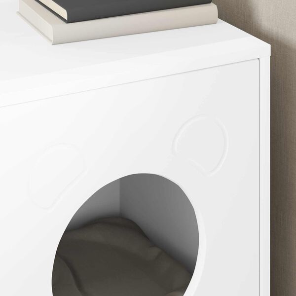 vidaXL Katta h&uacute;s Hv&iacute;tt 42,5 x 40 x 53 cm Samsettur vi&eth;ur