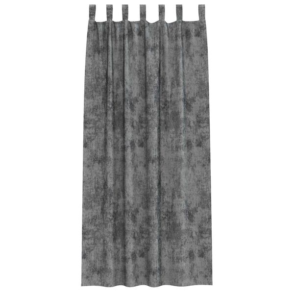 vidaXL Flauels skaut me&eth; gluggatj&ouml;ldum 2 pcs Gr&aacute;r 225 x 140 cm Flauel