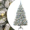 vidaXL Gervi j&oacute;latr&eacute; me&eth; 300 LED Gr&aelig;nn og hv&iacute;tur 180 cm PVC og m&aacute;lmur