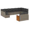 vidaXL 12 Hluta Gar&eth;s&oacute;fasett me&eth; Sessum Gr&aacute;r P&oacute;l&yacute;rattan