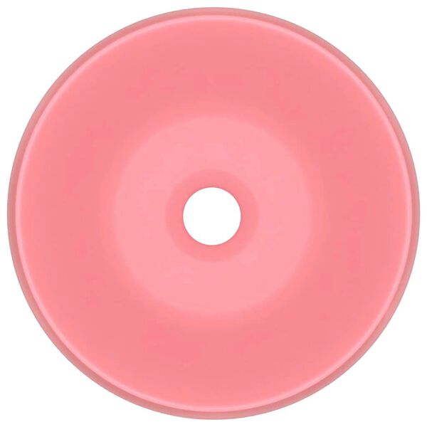 vidaXL L&uacute;xus Handlaug Hringlaga M&ouml;tt Bleik 40x15 cm Keramik