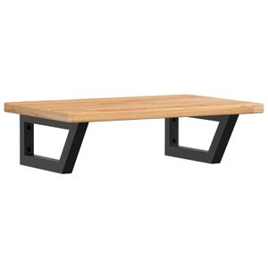 vidaXL Veggfest Handlaugarhilla Stál og Gegnheil Eik