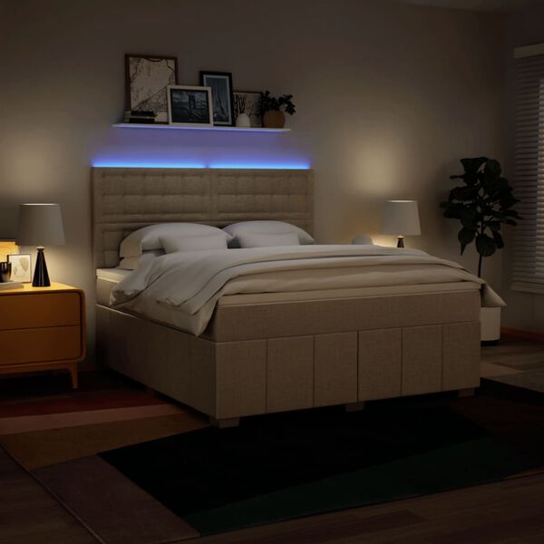 vidaXL H&oacute;lfa&eth; Springr&uacute;m me&eth; D&yacute;nu Rj&oacute;mahv&iacute;tar 180x200 cm Tauefni