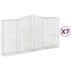 vidaXL Bogadreginn Grj&oacute;tkassi 7 stk. 400x50x200/220 cm Sinkh&uacute;&eth;a&eth; J&aacute;rn