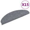 vidaXL Stigamottur sj&aacute;lfl&iacute;mandi 15 stk 65x21x4 cm lj&oacute;sgr&aacute;r h&aacute;lfhringlaga st&oacute;rar