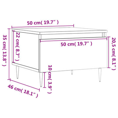 vidaXL Sófaborð Steypugrár 50x46x35 cm Samsettur Viður