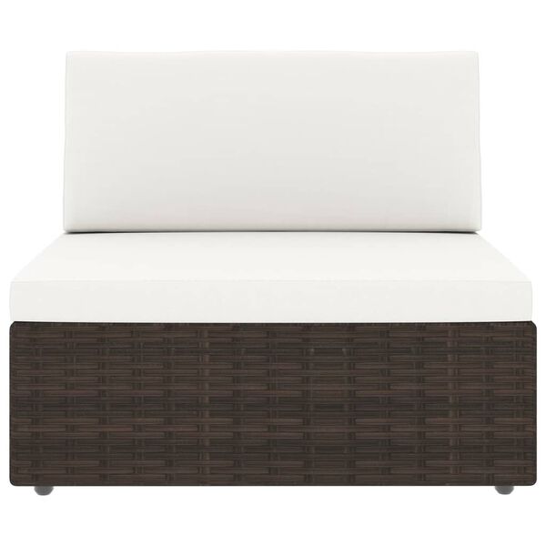 vidaXL 10 Hluta Garðsófasett Pólýrattan Brúnt