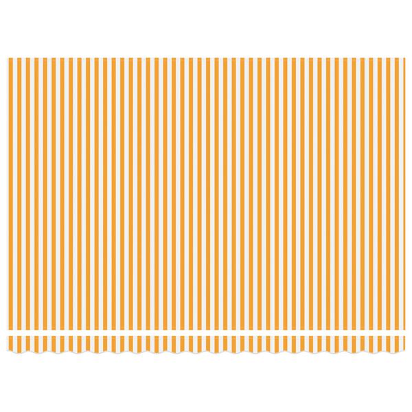 vidaXL H&aelig;gt a&eth; draga saman skyggni Gulur og hv&iacute;tur 450 &times; 300 cm