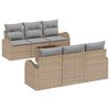 vidaXL Gar&eth;s&oacute;fa sett me&eth; geymslu 7 pcs Beige og Gr&aacute;tt p&oacute;l&yacute;rattan