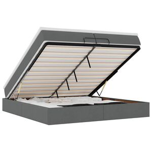 vidaXL Ottoman R&uacute;mgrind me&eth; d&yacute;num D&ouml;kkgr&aacute;r 200x200cm Efni