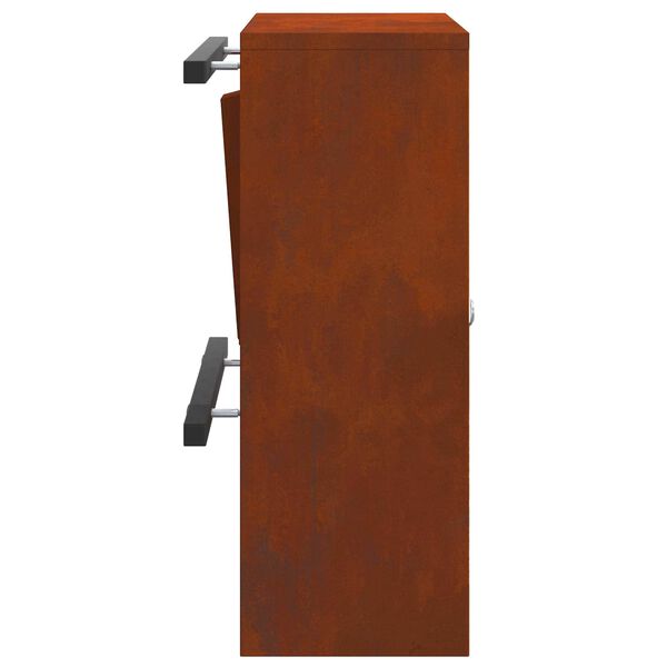 vidaXL P&oacute;stkassi me&eth; geymslu me&eth; l&aacute;s Rusty 30 x 20 x 55 cm Ve&eth;ra&eth; st&aacute;l