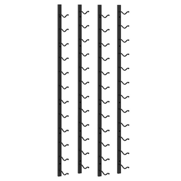 vidaXL Vegghengdur V&iacute;nrekki fyrir 12 fl&ouml;skur 2 stk Svart J&aacute;rn