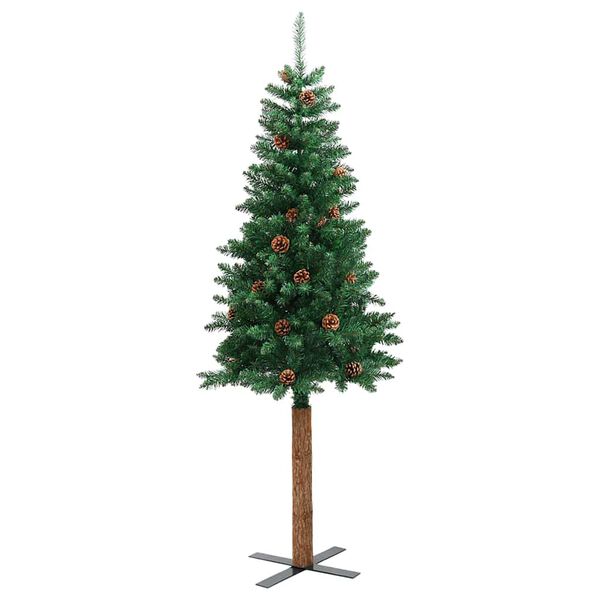 vidaXL Mj&oacute;tt j&oacute;latr&eacute; me&eth; 300 LED Gr&aelig;nn 210 cm PVC og solid furuvi&eth;
