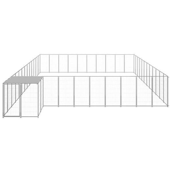 vidaXL Hundabyrgi Silfur 37,51 m&sup2; St&aacute;l