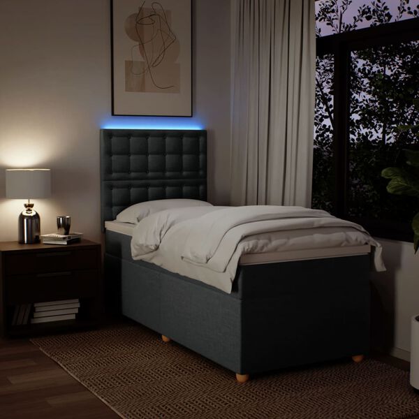 vidaXL H&oacute;lfa&eth; Springr&uacute;m me&eth; D&yacute;nu D&ouml;kkgr&aacute;tt 80x200 cm Tauefni