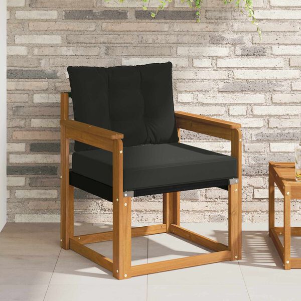 vidaXL 2 Stykki &Uacute;ti s&oacute;fasett Fast Acacia tr&eacute; og Textilene N&aacute;tt&uacute;rulegur