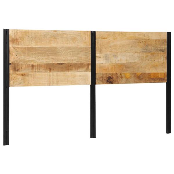 vidaXL H&ouml;fu&eth;gafl 180 cm Gegnheill Mang&oacute;vi&eth;ur og J&aacute;rn