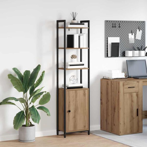 vidaXL B&oacute;kask&aacute;pur Artisan Eik 40 x 24 x 161 cm Samsettur vi&eth;ur