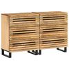 vidaXL Skenkir 2 stk 60x34x75 cm Gegnheill Gr&oacute;fur Mang&oacute;vi&eth;ur