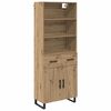 vidaXL H&aacute;bor&eth; me&eth; sk&uacute;ffu 2 pcs Artisan Eik Samsettur vi&eth;ur