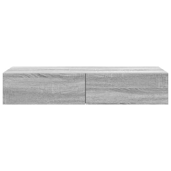 vidaXL vegghilla me&eth; sk&uacute;ffum Gr&aacute; Sonoma 100x36x19 cm Hanna&eth;ur vi&eth;ur