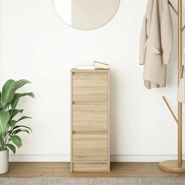 vidaXL Skenkur Sonoma Eik 29,5x34x76 cm Samsettur Vi&eth;ur