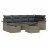 vidaXL Gar&eth;s&oacute;fa sett me&eth; p&uacute;&eth;i me&eth; geymslu 7 pcs Poly rattan
