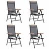 41733 vidaXL Folding Garden Chairs 4 pcs Aluminium and Textilene Black